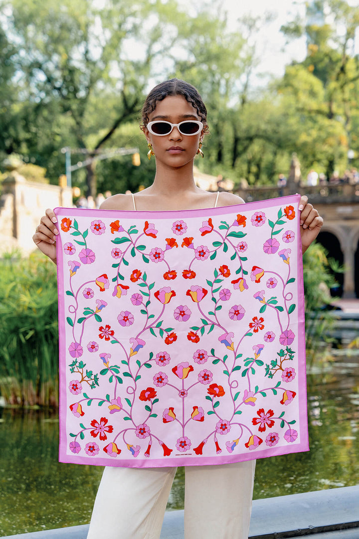 Blush Botanica Double Sided Silk Scarf