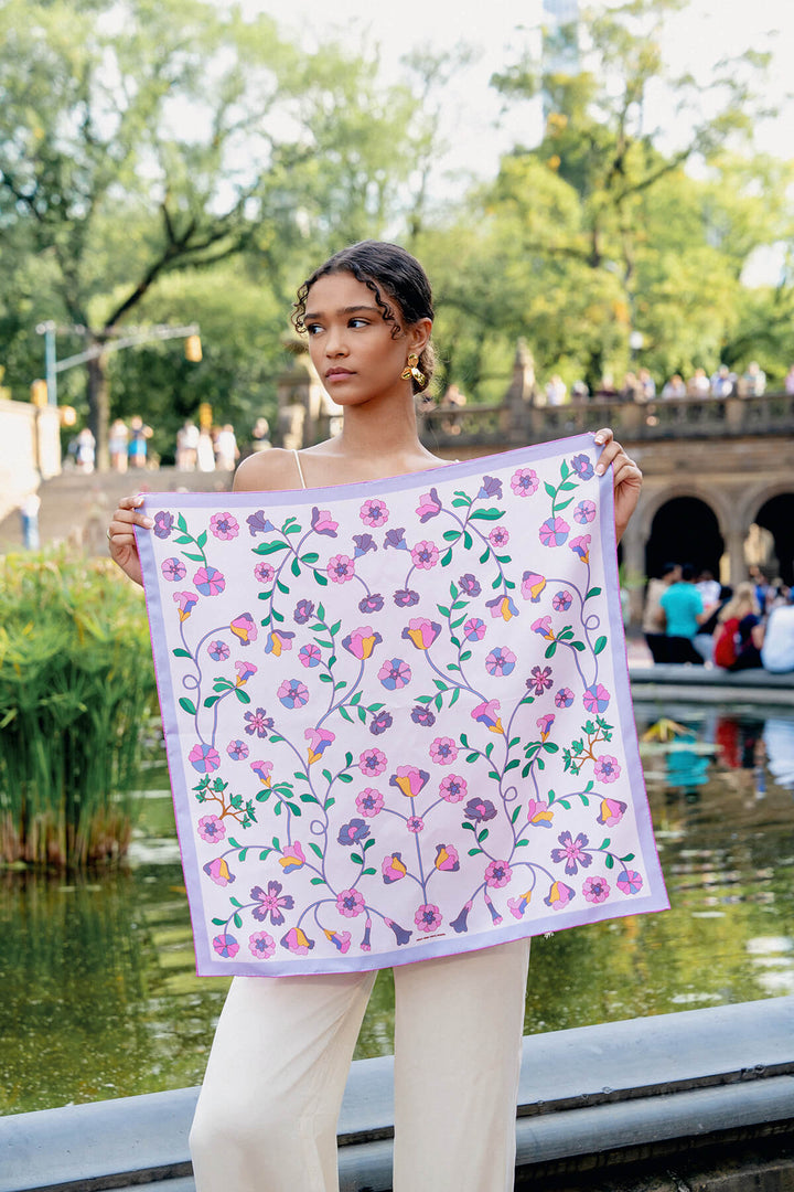 Blush Botanica Double Sided Silk Scarf