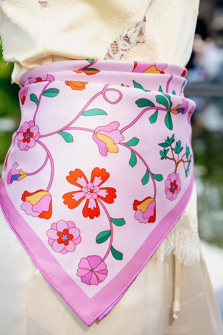 Blush Botanica Double Sided Silk Scarf