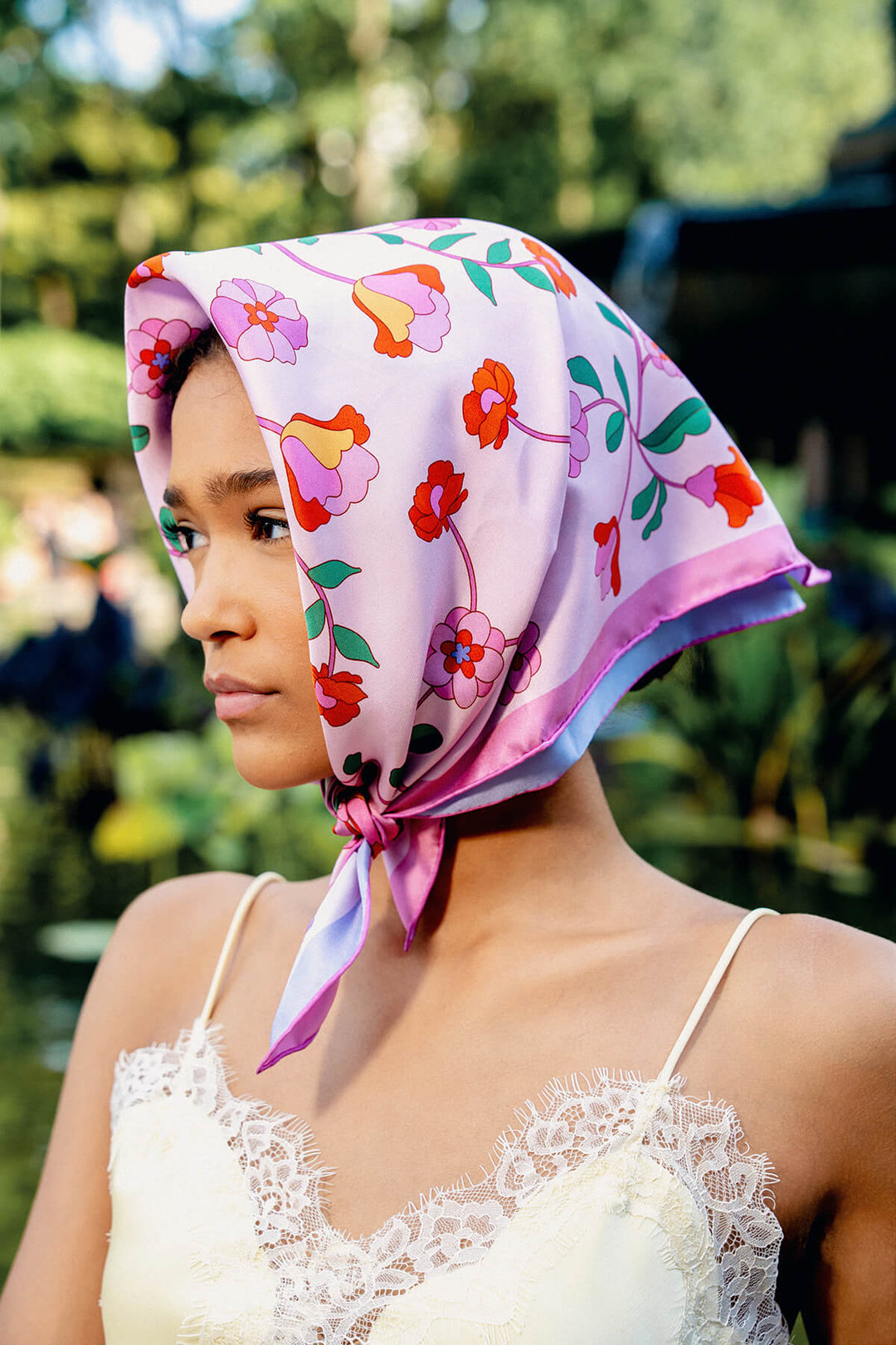 Blush Botanica Double Sided Silk Scarf