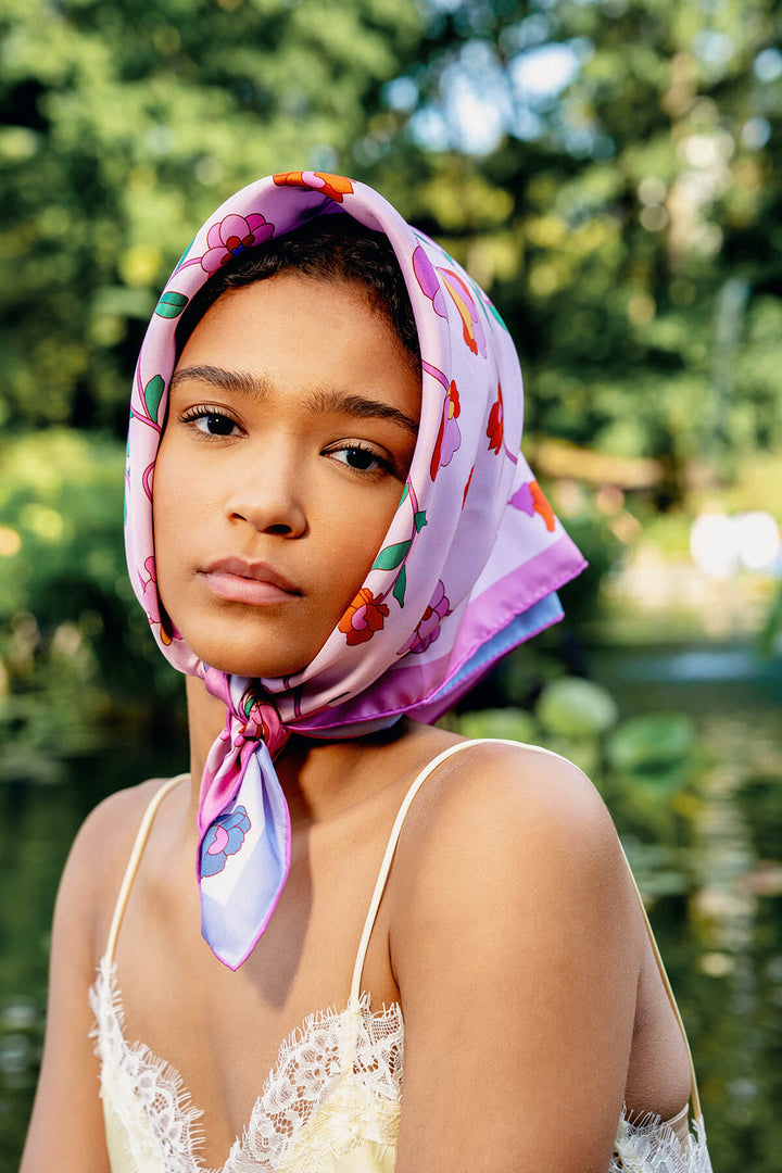 Blush Botanica Double Sided Silk Scarf