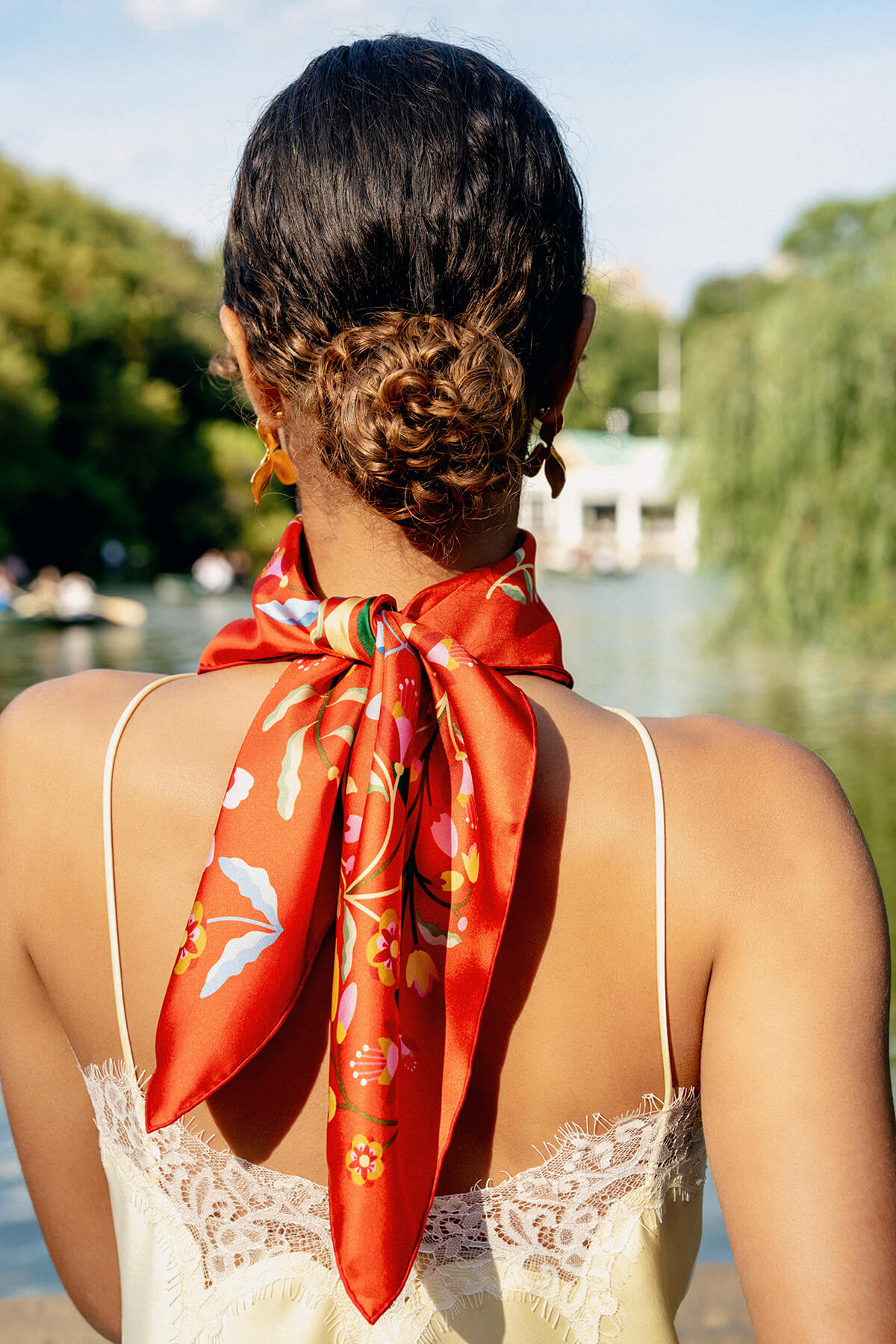 Neck Silk Chintz' Vintage silk 洋楽 Scarf Favour Fortune's – 洋楽