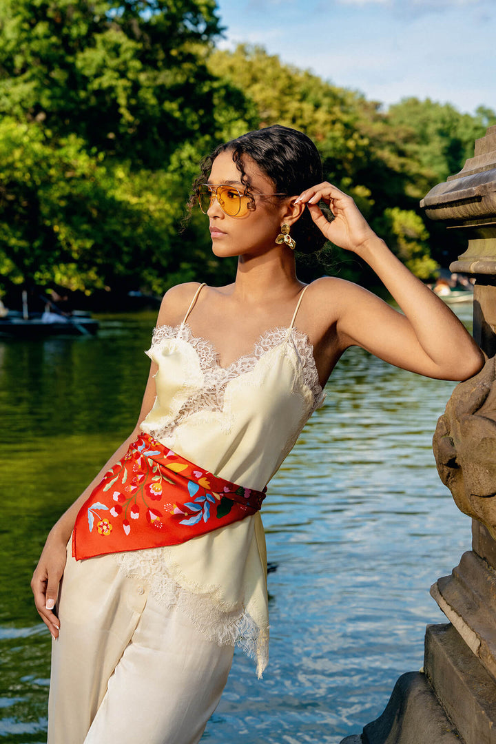Festival Flora Double Sided Silk Scarf