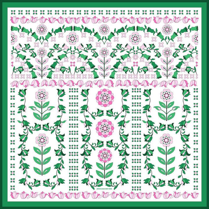 Ivy Parterre Double Sided Silk Scarf