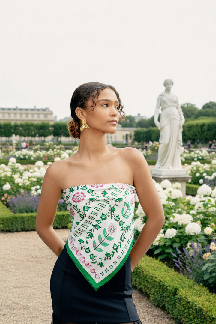 Ivy Parterre Double Sided Silk Scarf