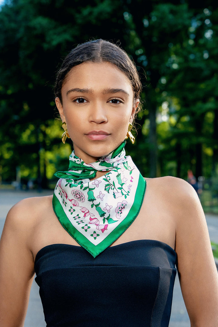 Ivy Parterre Double Sided Silk Scarf