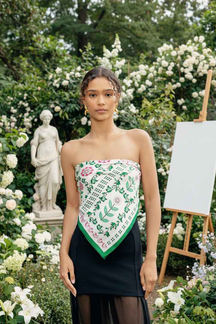 Ivy Parterre Double Sided Silk Scarf