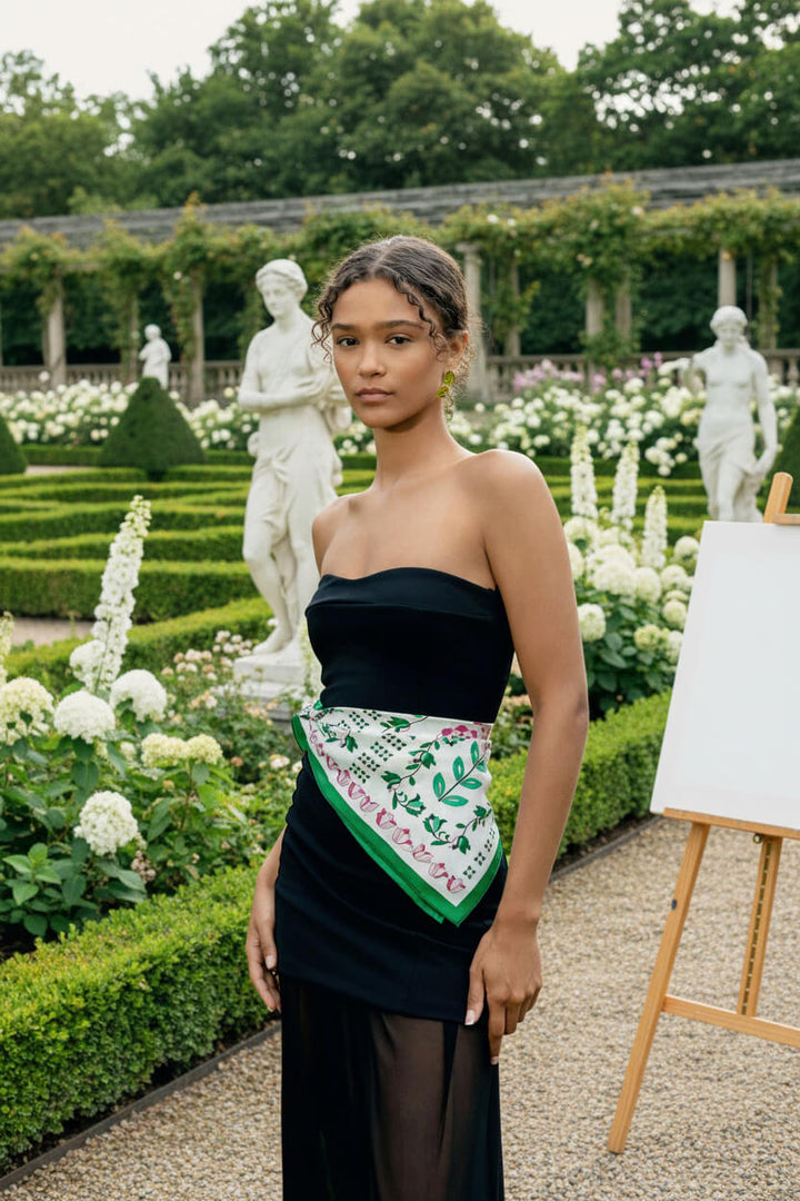 Ivy Parterre Double Sided Silk Scarf
