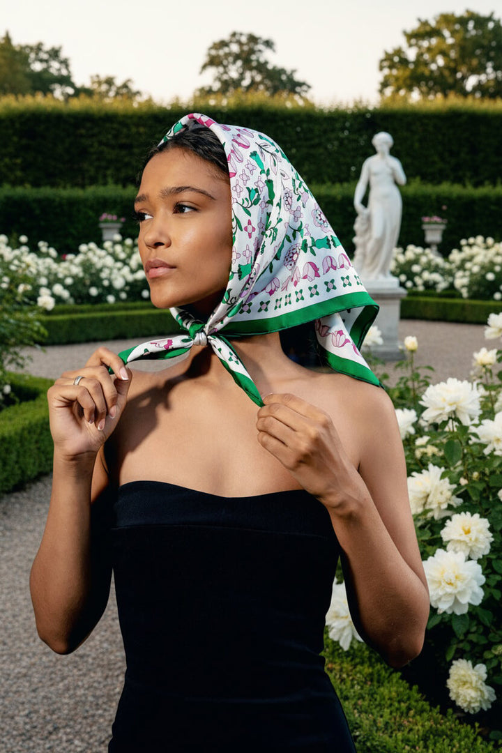 Ivy Parterre Double Sided Silk Scarf