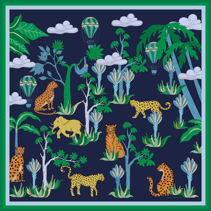 Jungle Carnival Double Sided Silk Scarf