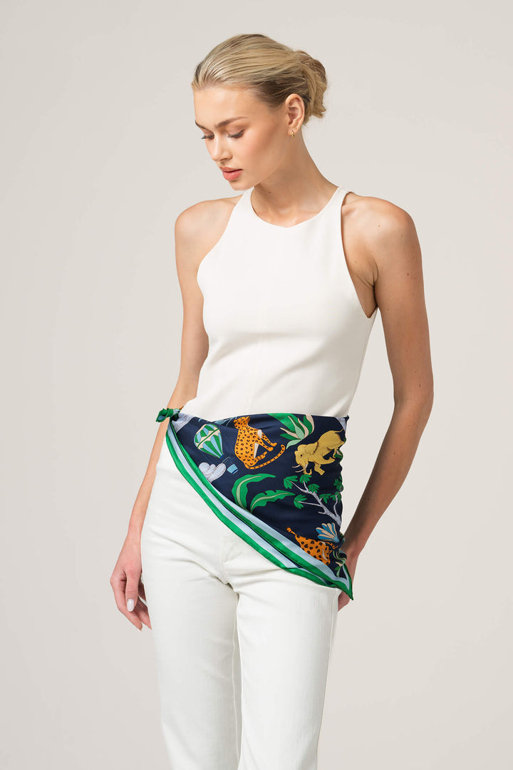 Jungle Carnival Double Sided Silk Scarf