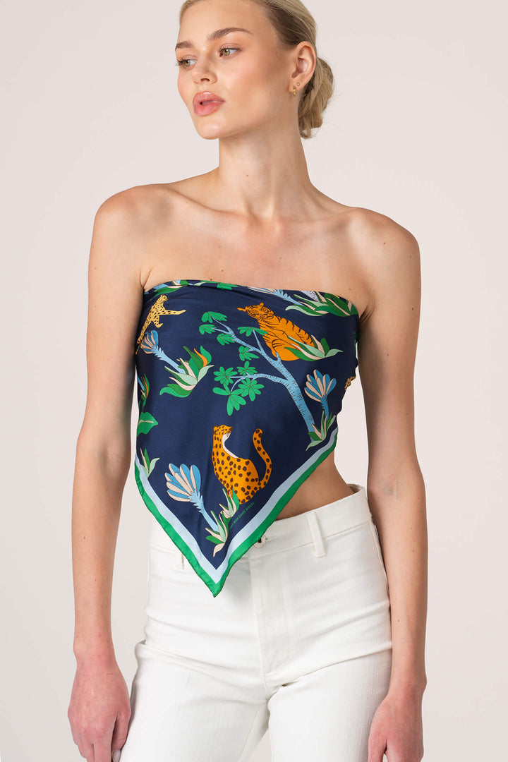 Jungle Carnival Double Sided Silk Scarf