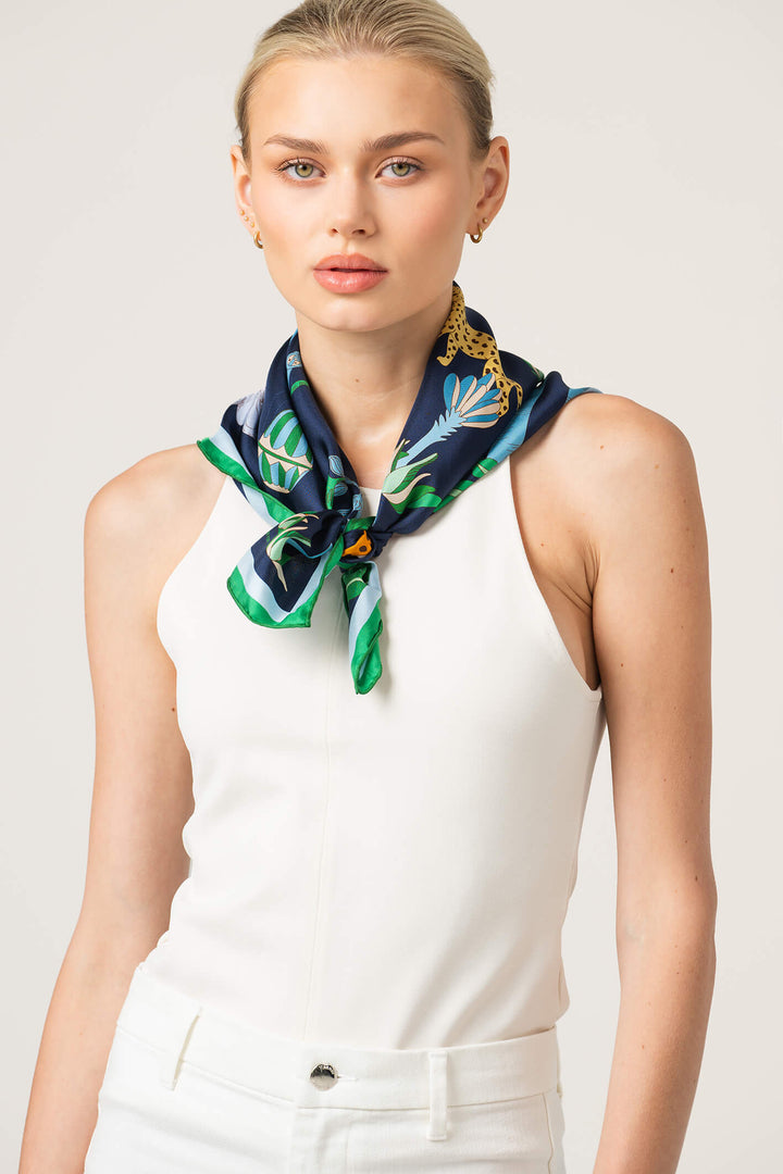 Jungle Carnival Double Sided Silk Scarf