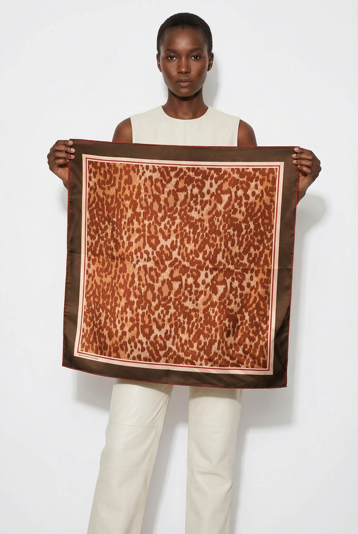 Leopard Allure Double Sided Silk Scarf