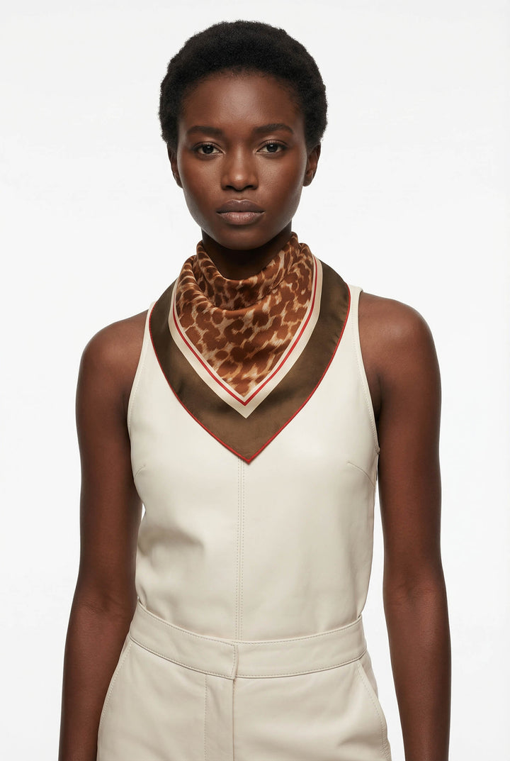 Leopard Allure Double Sided Silk Scarf