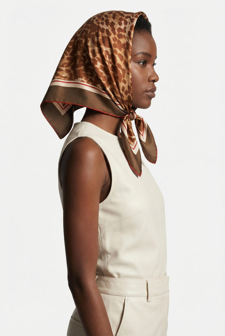 Leopard Allure Double Sided Silk Scarf