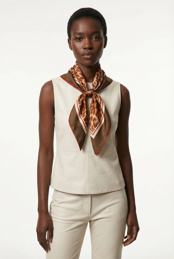 Leopard Allure Double Sided Silk Scarf