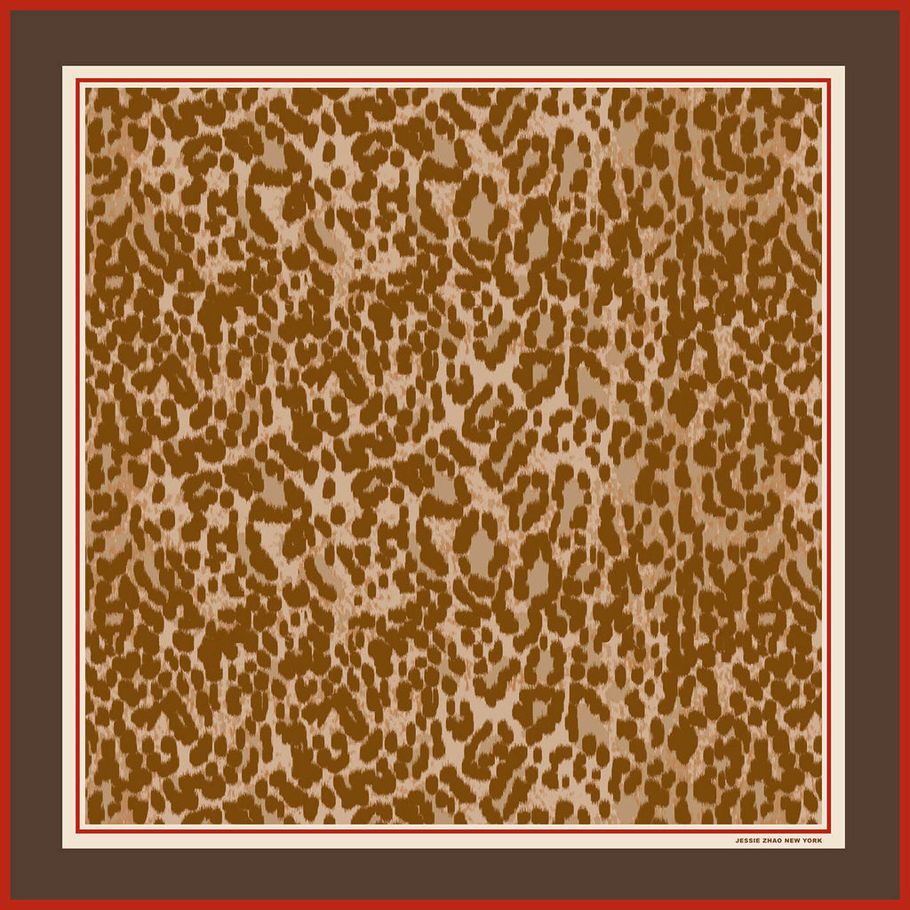 Leopard Allure Double Sided Silk Scarf