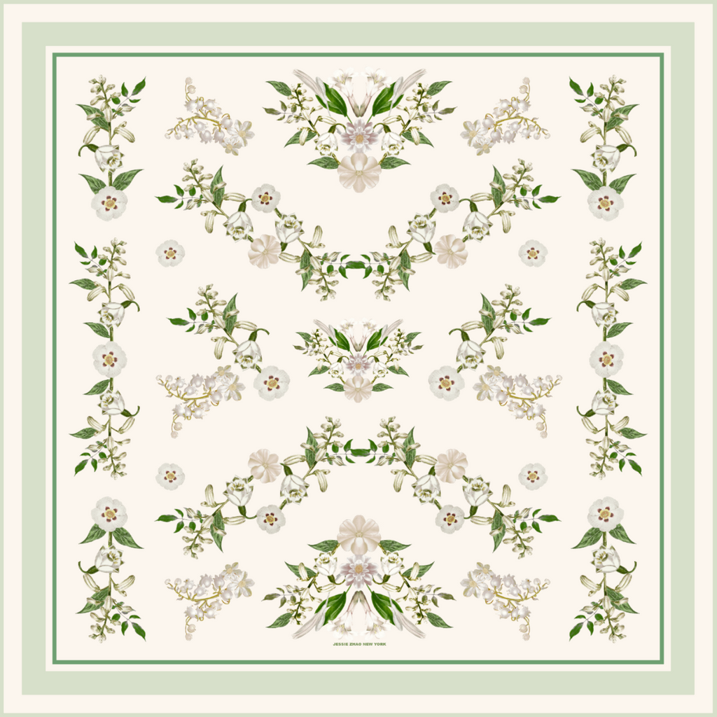 Lily Garden Double Sided Silk Scarf
