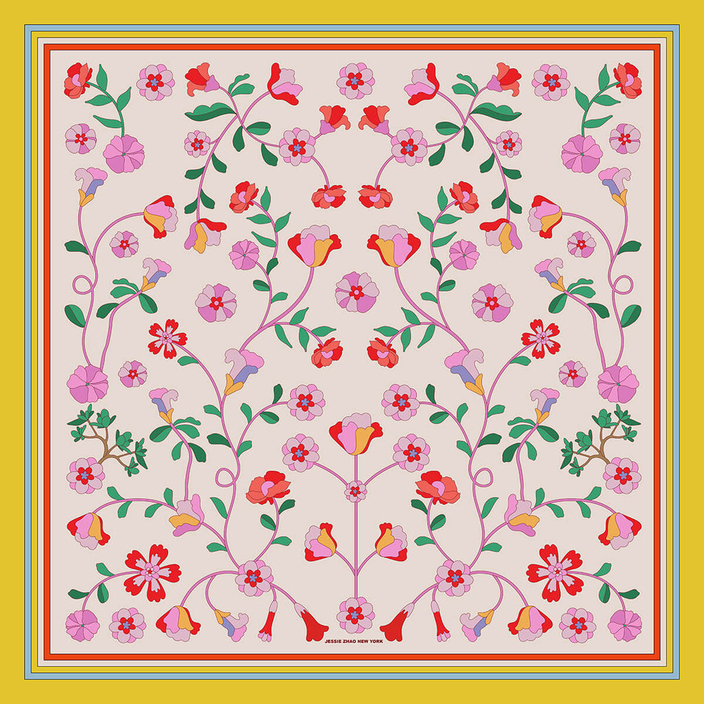 Limoncello Jardin Double Sided Silk Scarf