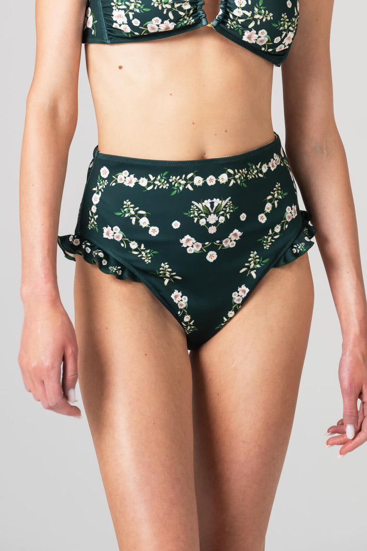 Lily Garden Reversible Ruffle-Trim Bikini Bottom