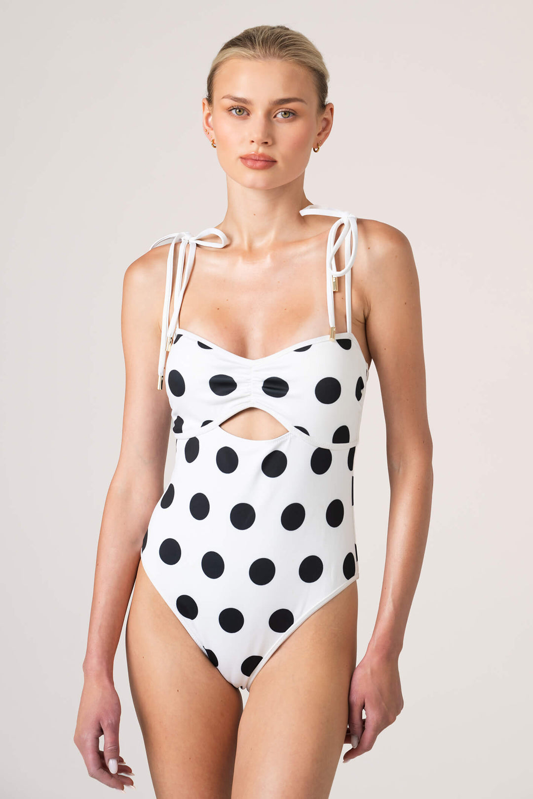 Paris Polka Reversible Cutout One Piece Swimsuit