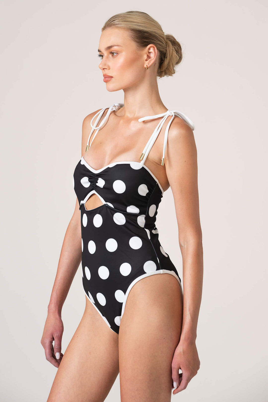 Paris Polka Reversible Cutout One Piece Swimsuit