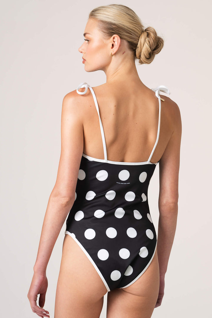 Paris Polka Reversible Cutout One Piece Swimsuit