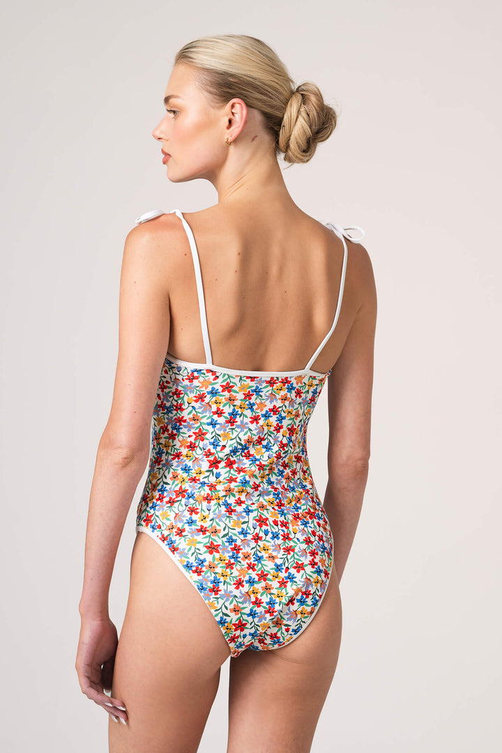 Sunset Garden Reversible Cutout One Piece Swimsuit