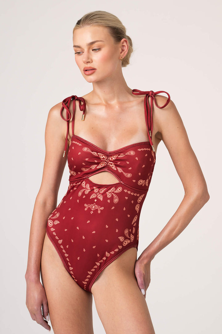 Terracotta Dream Reversible Cutout One Piece Swimsuit