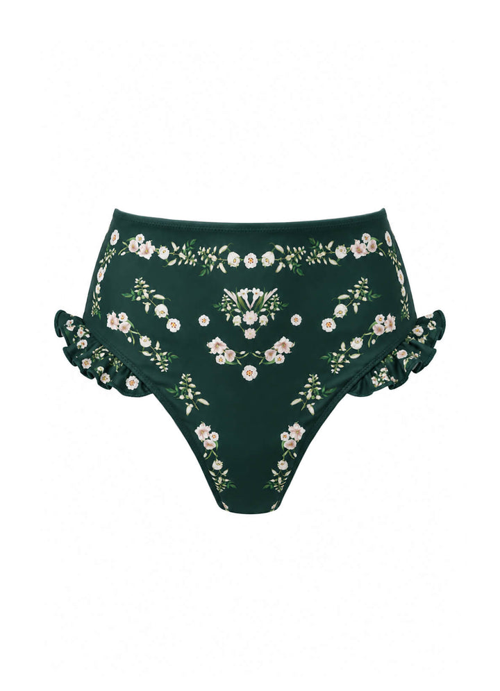 Lily Garden Reversible Ruffle-Trim Bikini Bottom