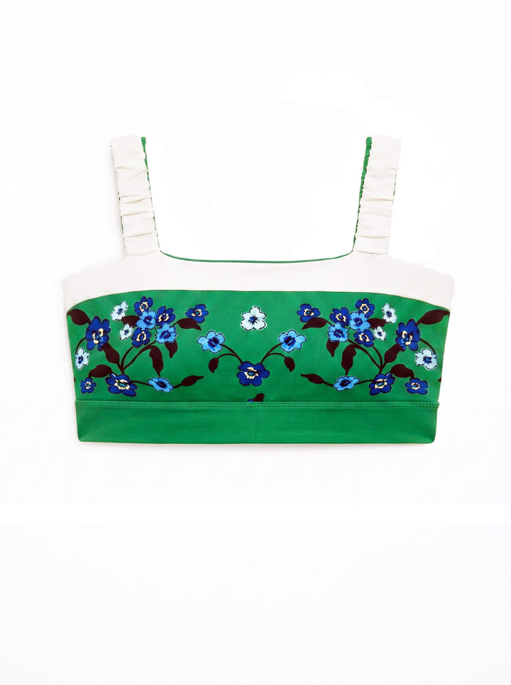Emerald Echo Reversible Ruched Sports Crop