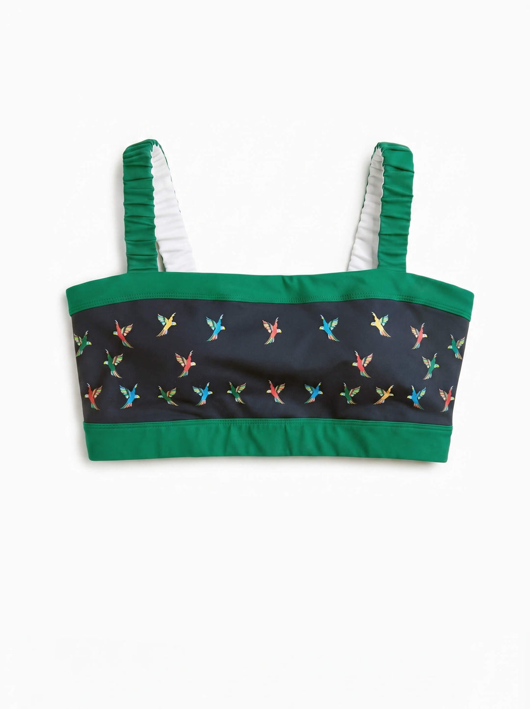 Emerald Echo Reversible Ruched Sports Crop