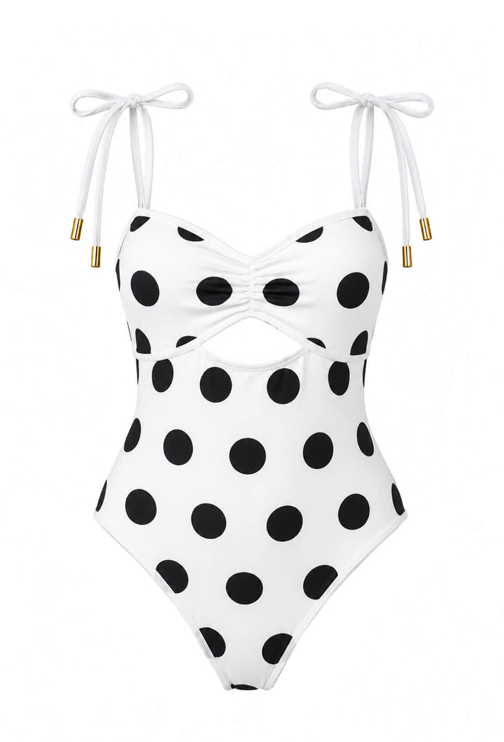 Paris Polka Reversible Cutout One Piece Swimsuit