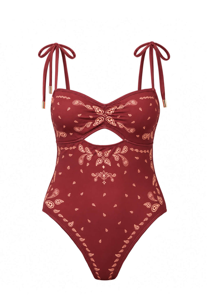 Terracotta Dream Reversible Cutout One Piece Swimsuit