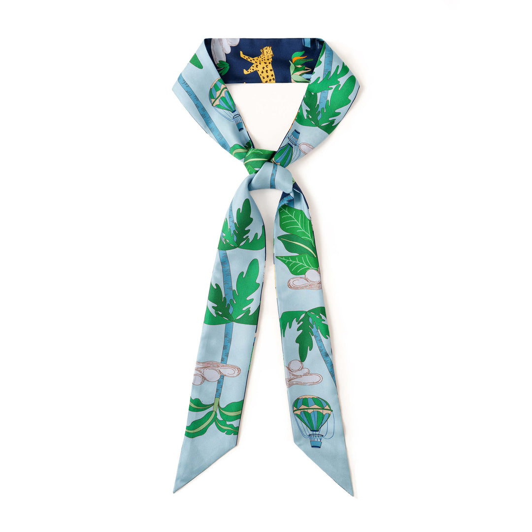 Silk Skinny Scarf Jungle Carnival
