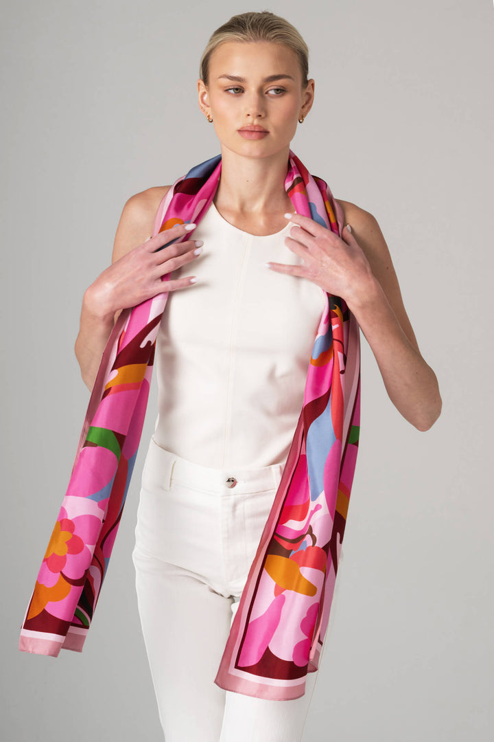 Petal Mirage Oblong Silk Scarf