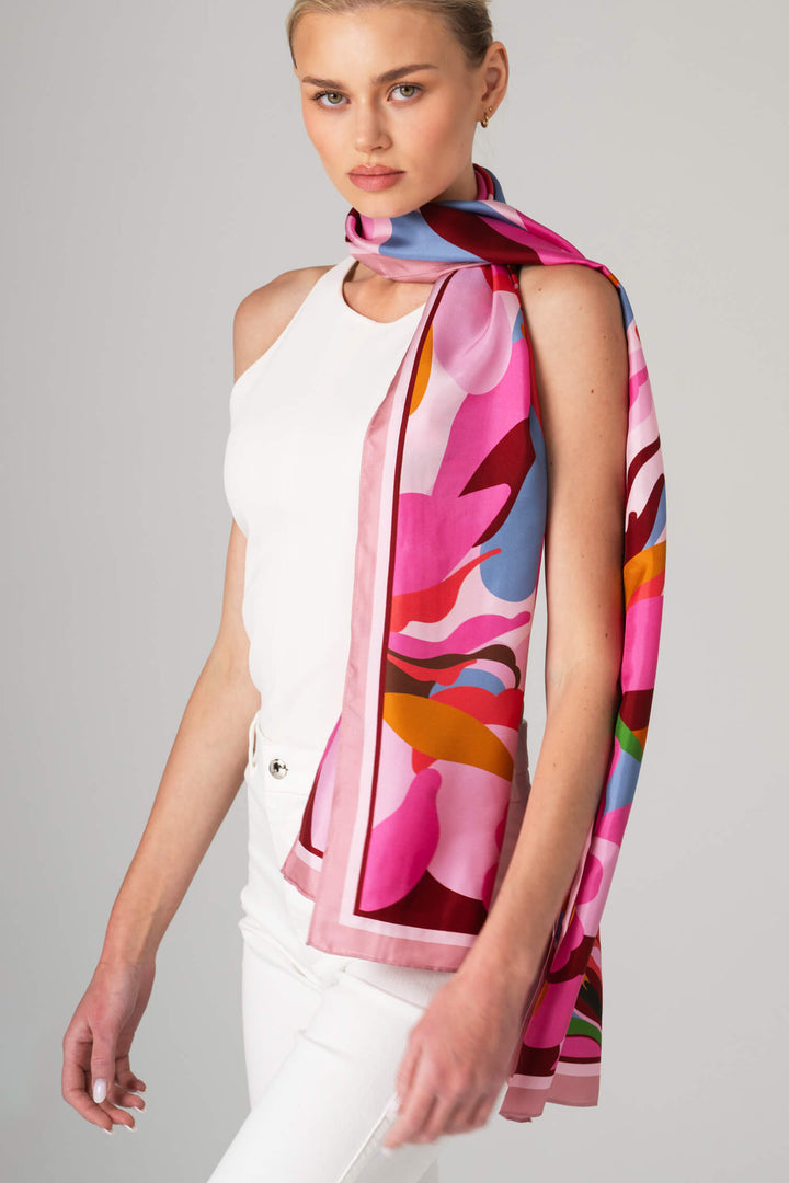 Petal Mirage Oblong Silk Scarf