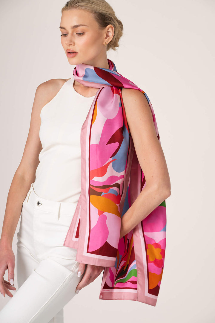 Petal Mirage Oblong Silk Scarf