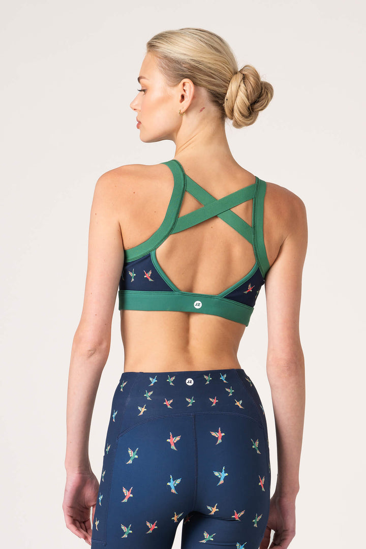Emerald Echo Reversible Racerback Sports Bra