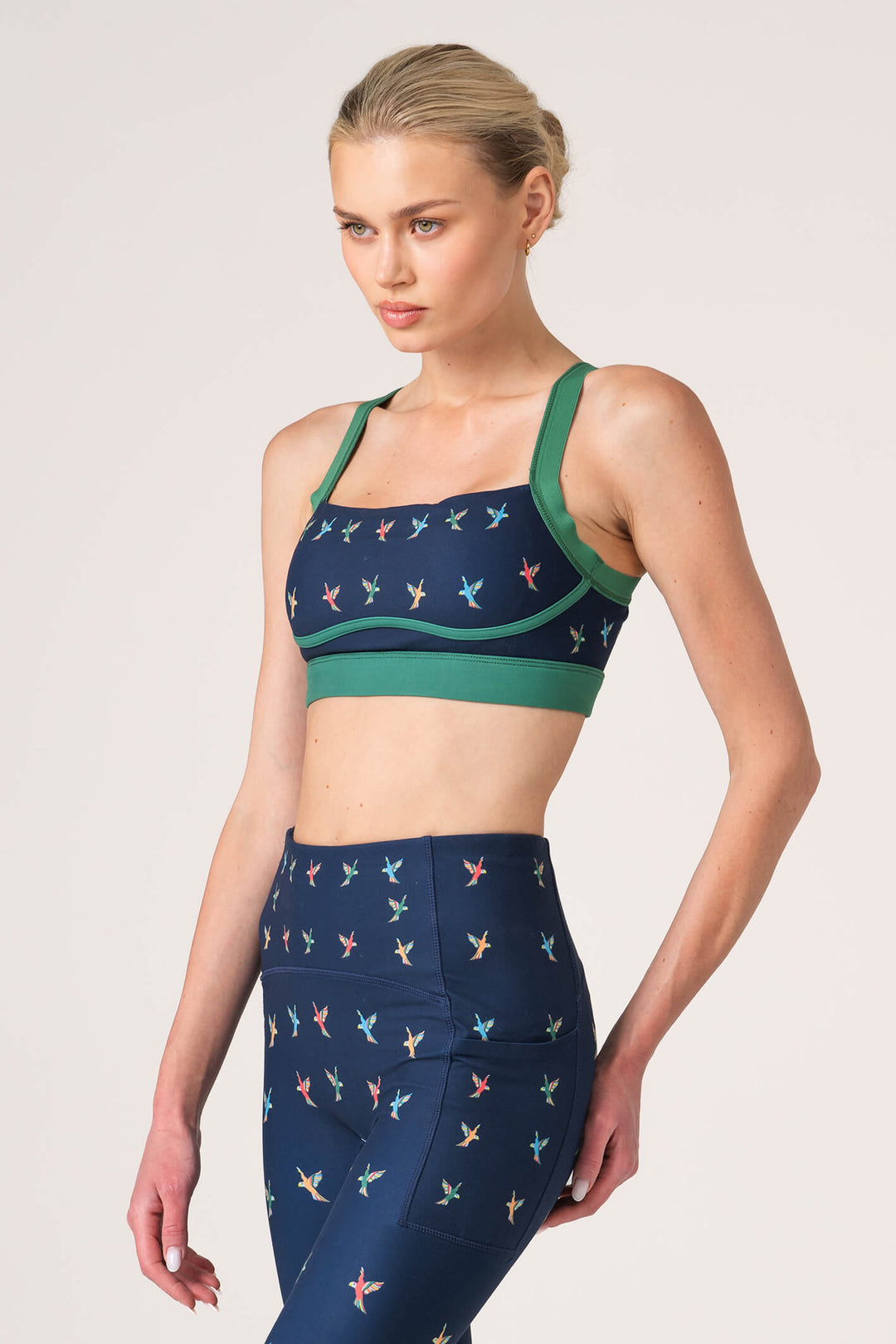 Emerald Echo Reversible Racerback Sports Bra