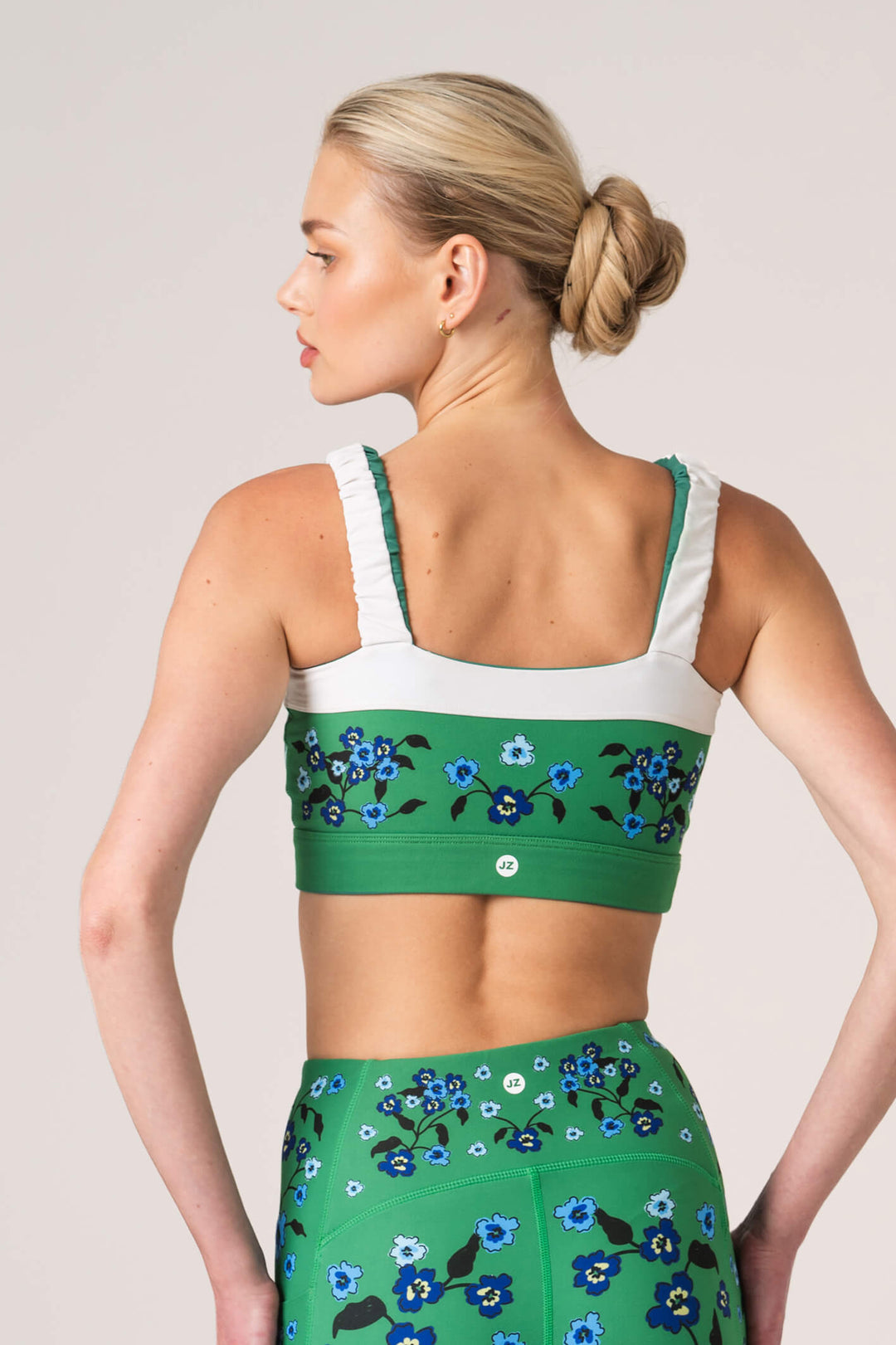 Emerald Echo Reversible Ruched Sports Crop