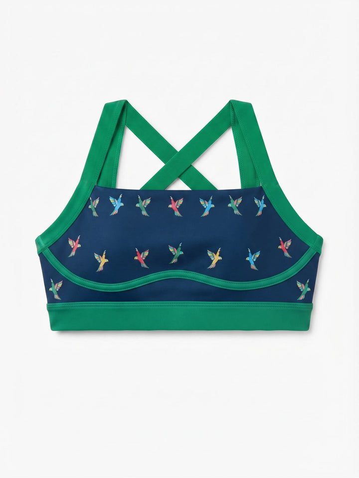 Emerald Echo Reversible Racerback Sports Bra