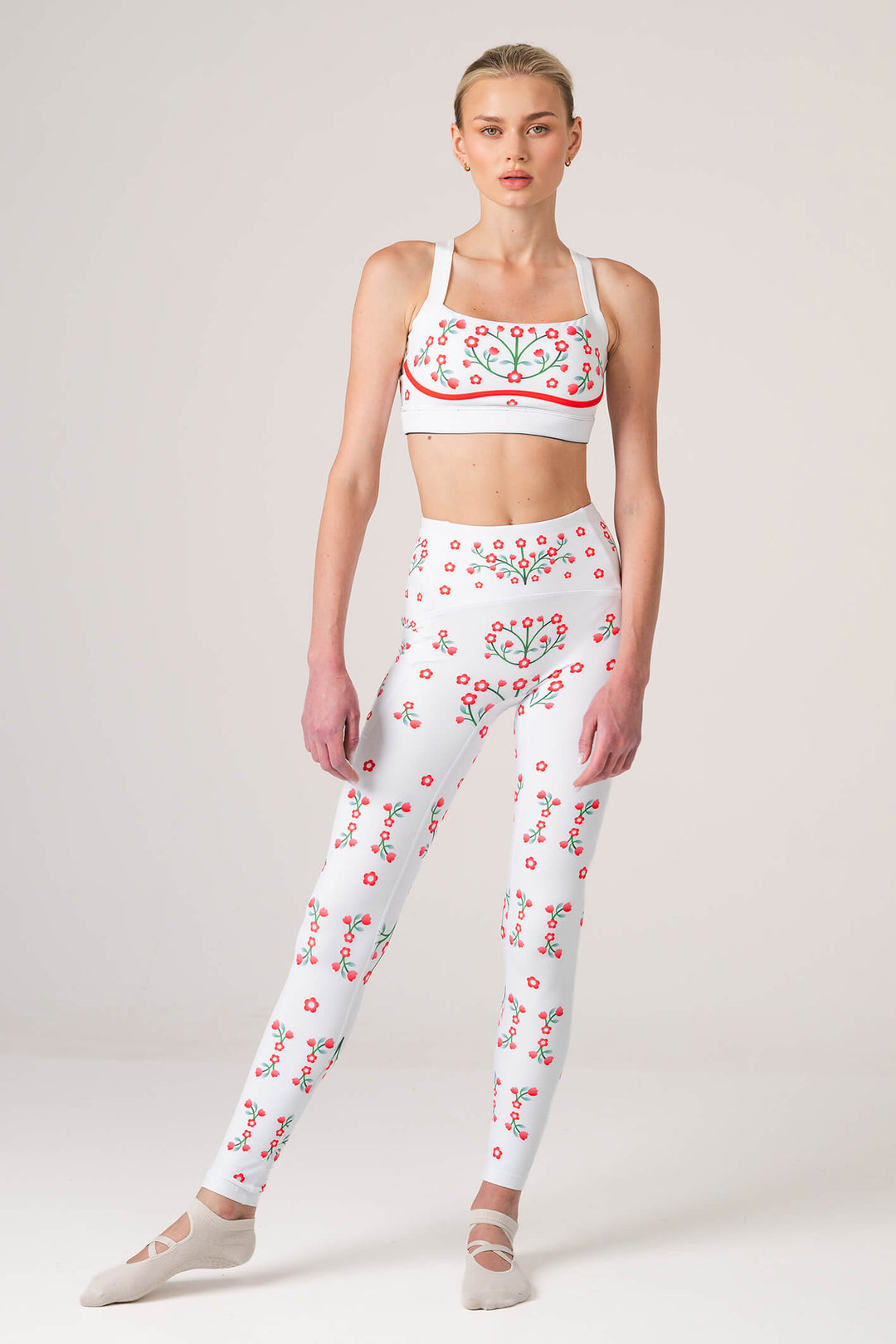 Day/Night Garden Reversible Racerback Sports Bra