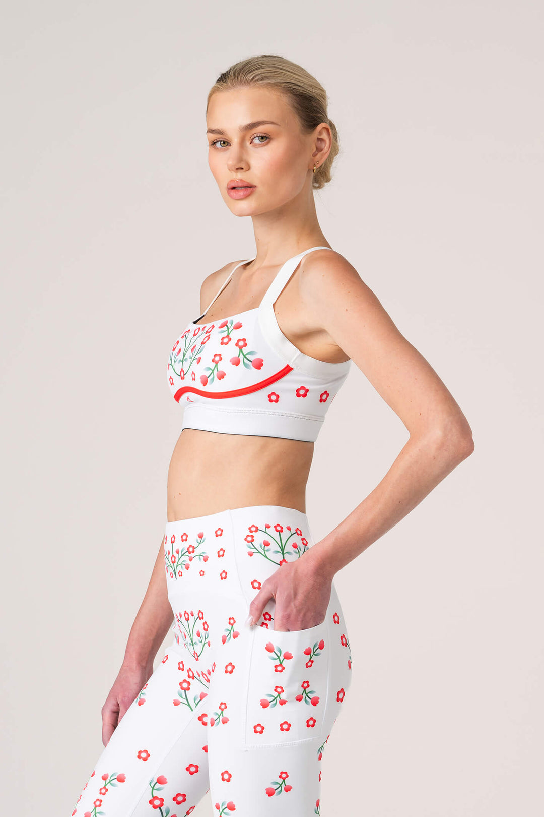 Day/Night Garden Reversible Racerback Sports Bra