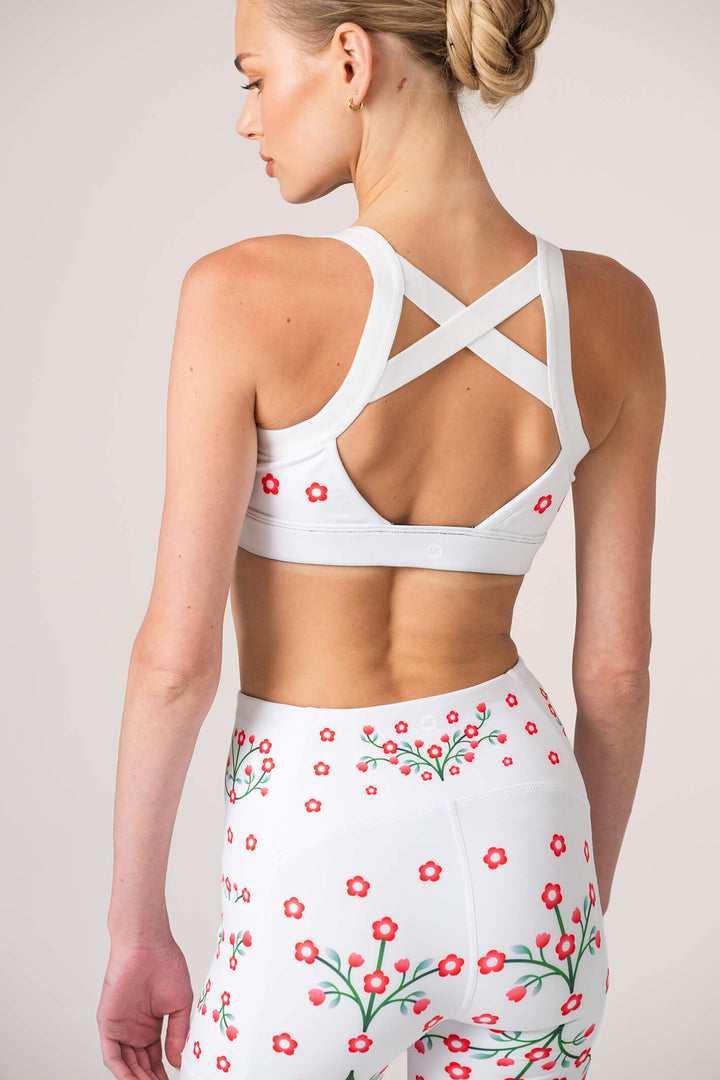Day/Night Garden Reversible Racerback Sports Bra