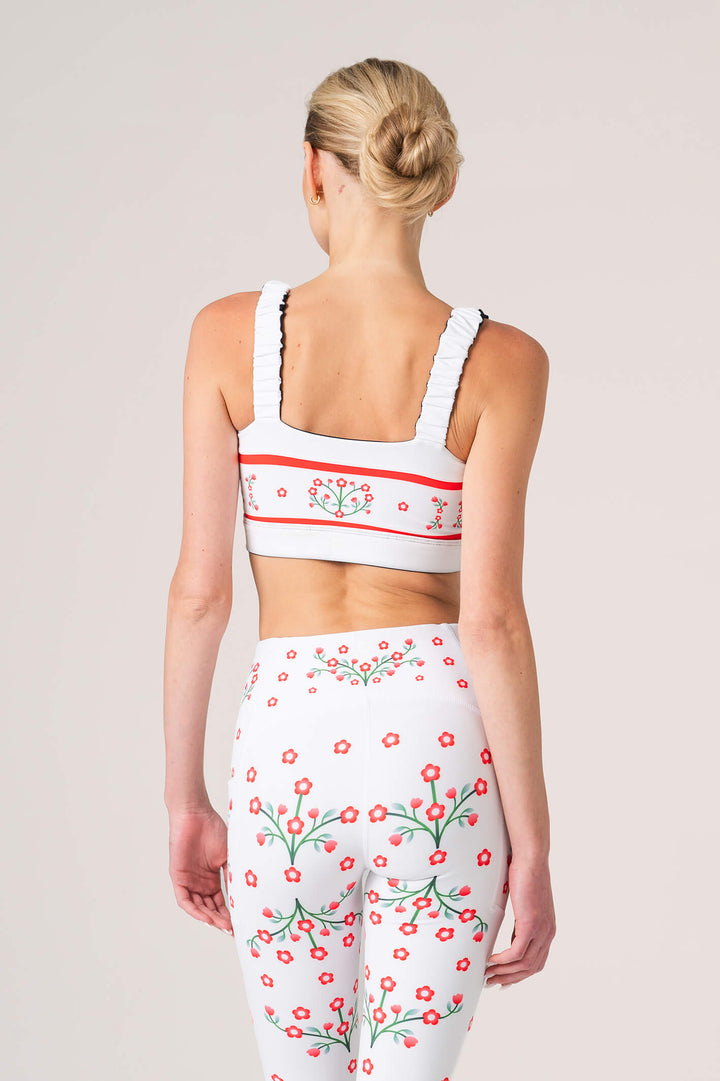 Day/Night Garden Reversible Ruched Sports Crop Top