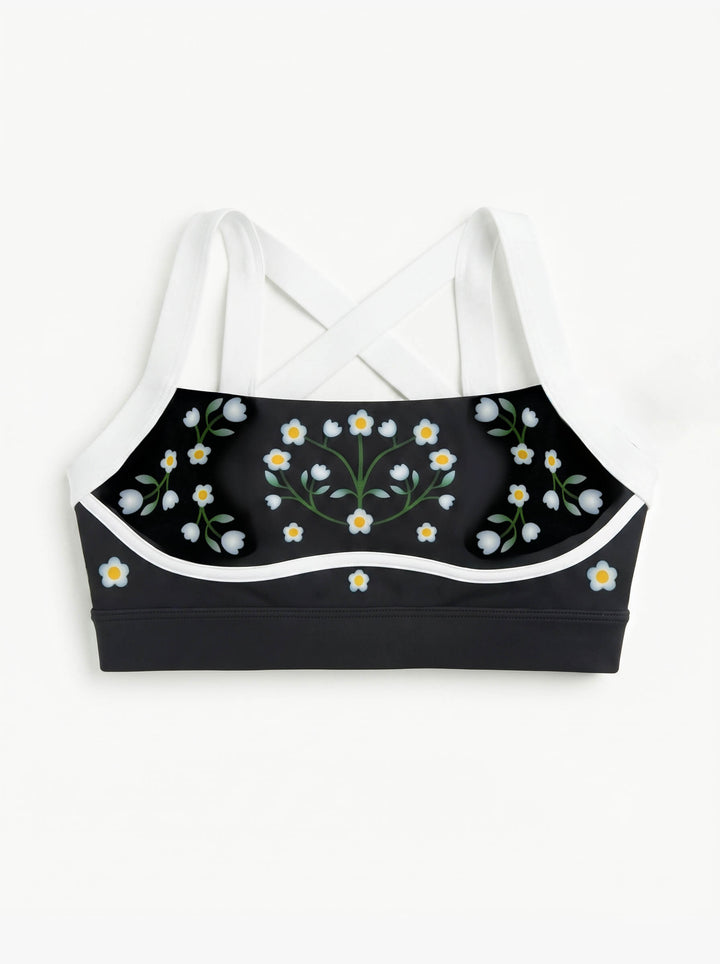 Day/Night Garden Reversible Racerback Sports Bra