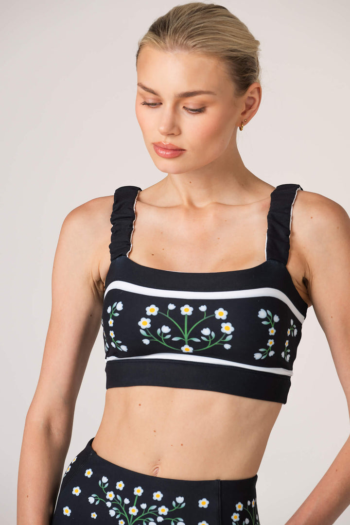 Day/Night Garden Reversible Ruched Sports Crop Top
