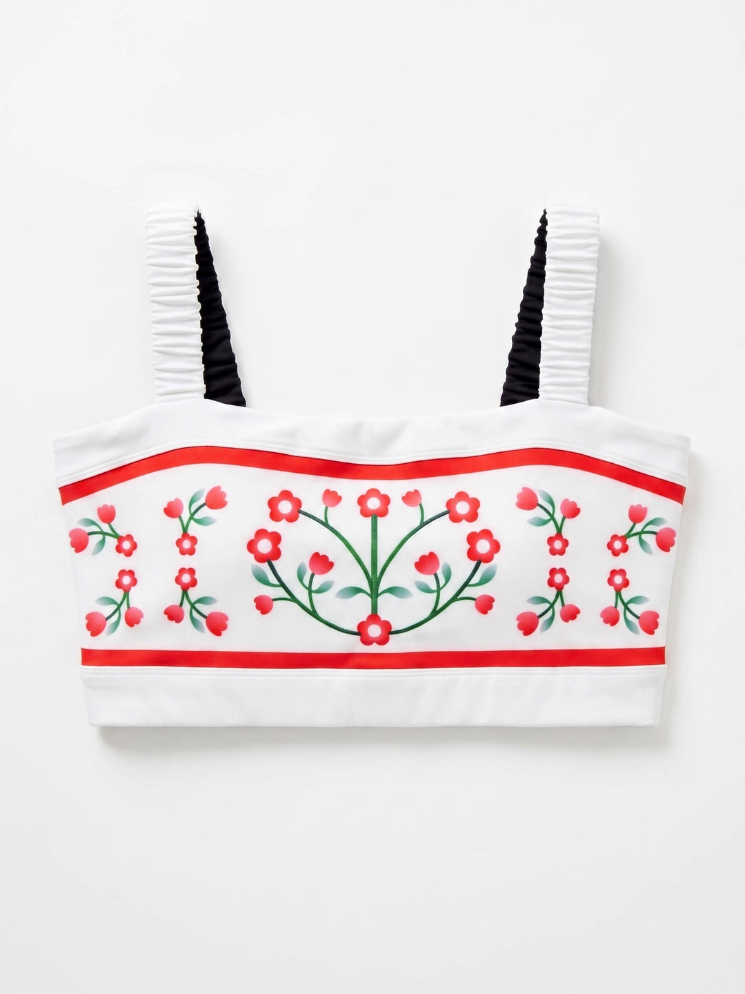 Day/Night Garden Reversible Ruched Sports Crop Top